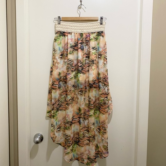 Passport High Low Floral Lined Skirt Multi Colour M - Picture 2 of 10